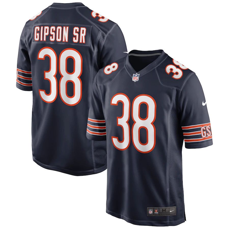 Men Chicago Bears #38 Tashaun Gipson Nike Navy Game NFL Jersey->chicago bears->NFL Jersey